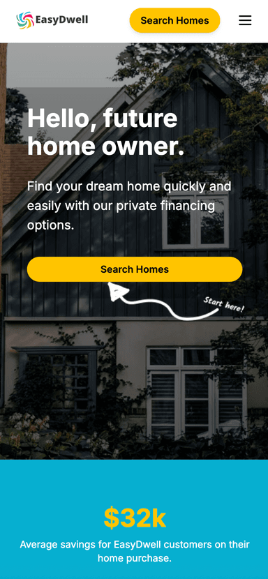 Easy Dwell mobile view